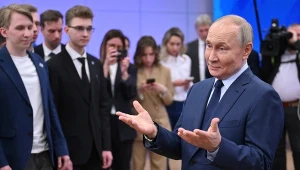 Władimir Putin podczas spotkania ze studentami w Moskwie