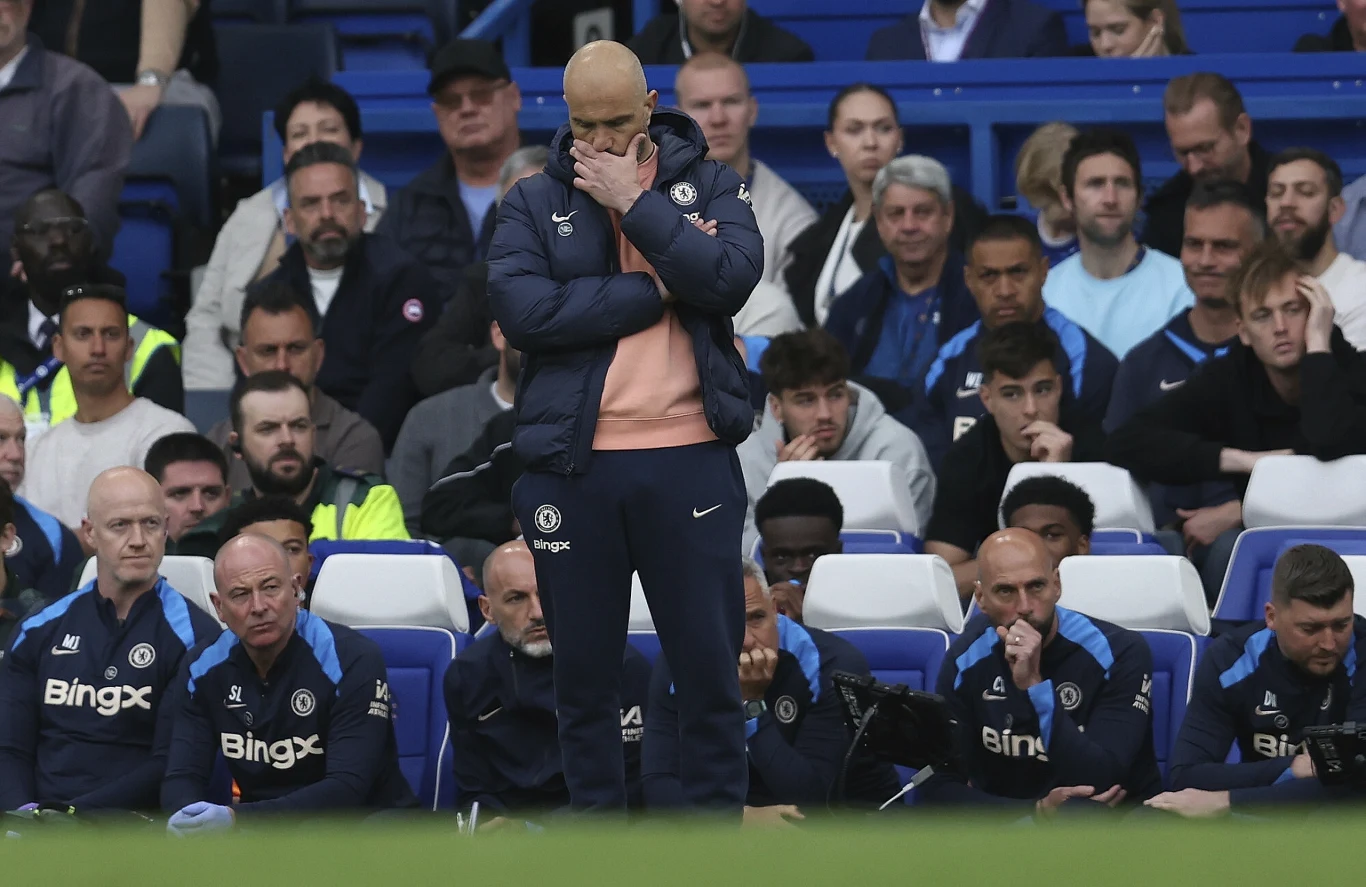 Enzo Maresca, podczas spotkania Chelsea z Ipswich
