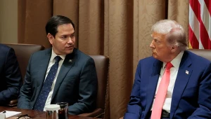 Sekretarz stanu USA  Marco Rubio oraz prezydent Donald Trump