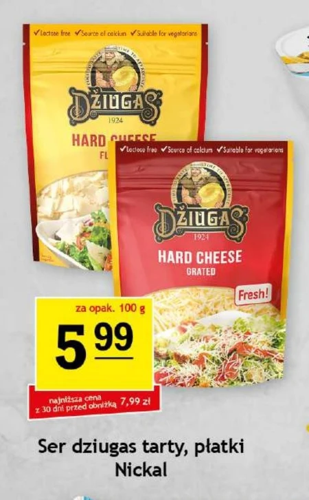 Džiugas Ser twardy dojrzewający tarty 100 g