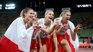 Od lewej Natalia Kaczmarek, Anna Kielbasinska, Justyna Swiety-Ersetic i Iga Baumgart-Witan (ME w Monachium, 2022 rok)