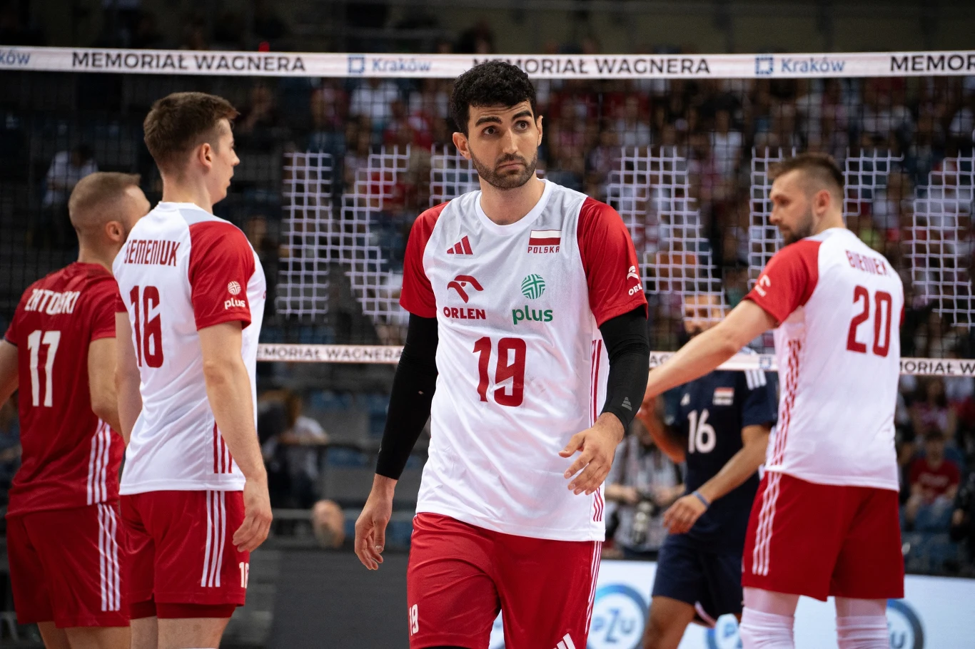 Marcin Janusz (z numerem 19) w reprezentacji Polski