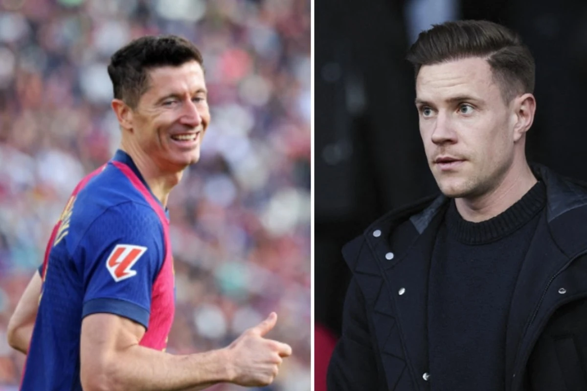 Robert Lewandowski, Marc-Andre ter Stegen, GONGORANurPhotoNurPhoto via AFP