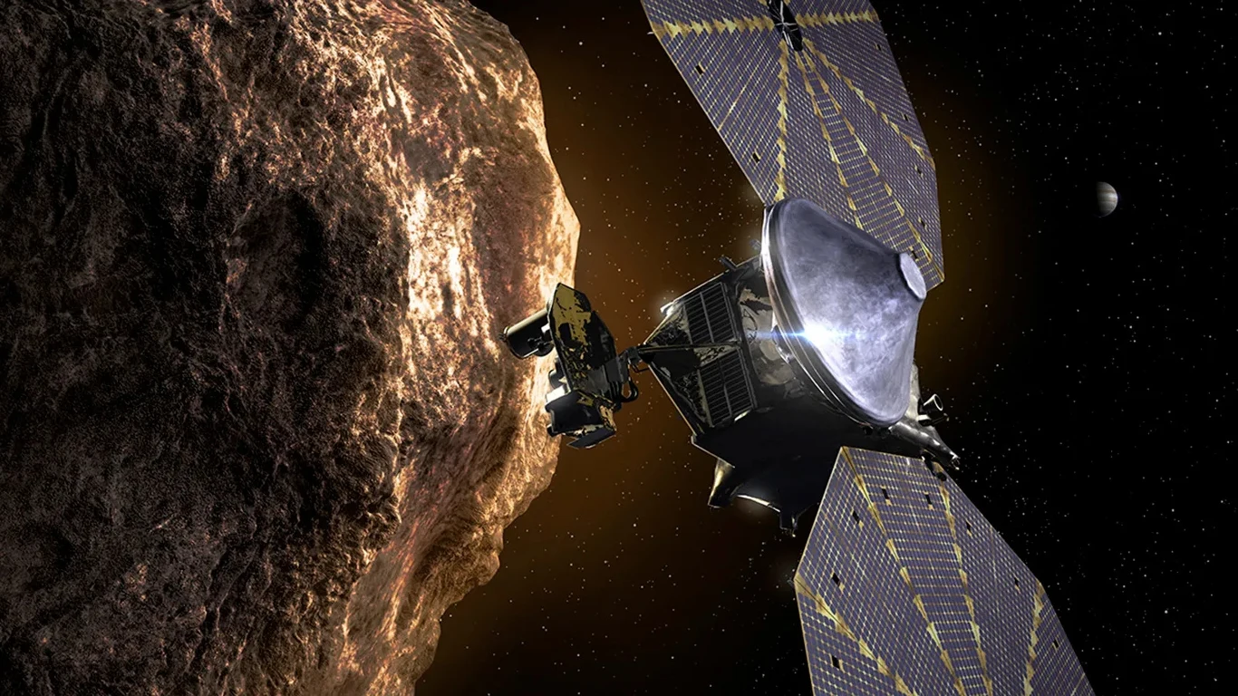 Sonda Lucy agencji NASA sfotografowała z bliska dziwną asteroidę Donaldjohanson. article cover