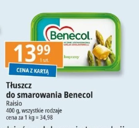 Benecol Tłuszcz do smarowania z dodatkiem stanoli roślinnych klasyczny 400 g