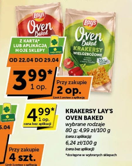 Lay's Oven Baked Krakersy wielozbożowe o smaku warzywa z zieloną cebulką 80 g