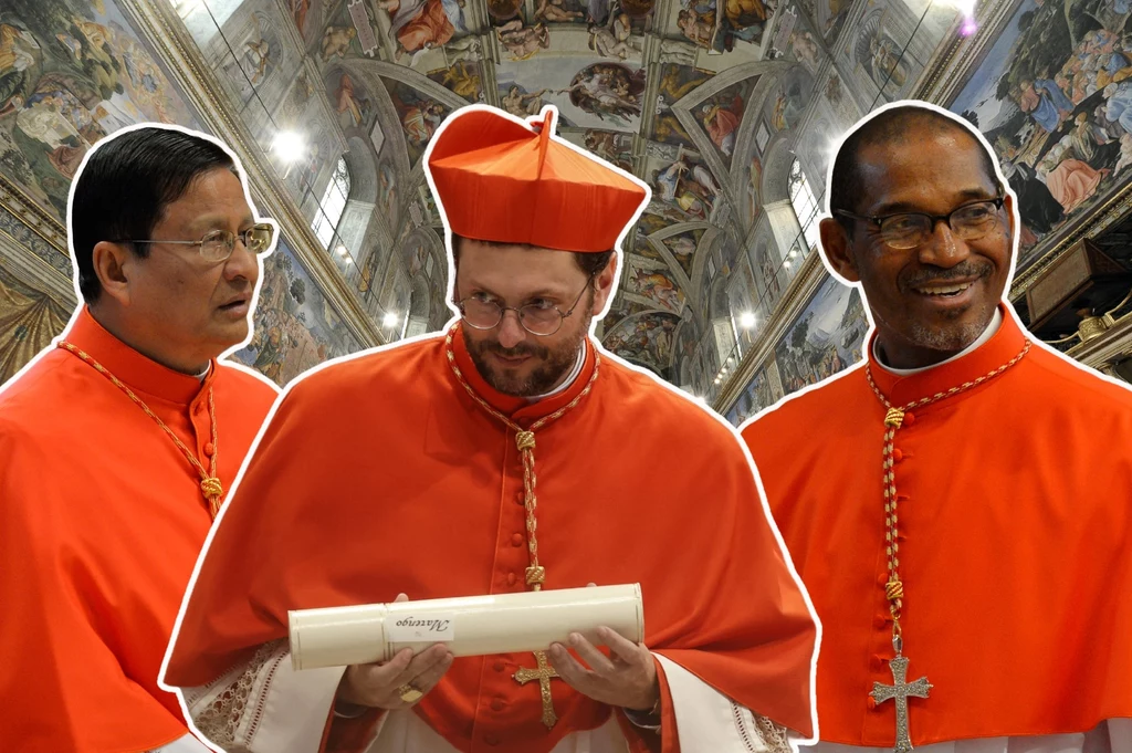 To kardynałowie, mianowani przez Franciszka, wybiorą nowego papieża. Od lewej: kard. Charles Bo, kard. Giorgio Marengo i kard. Arlindo Gomes Furtado To kardynałowie, mianowani przez Franciszka, wybiorą nowego papieża. Od lewej: kard. Charles Bo, kard. Giorgio Marengo i kard. Arlindo Gomes Furtado