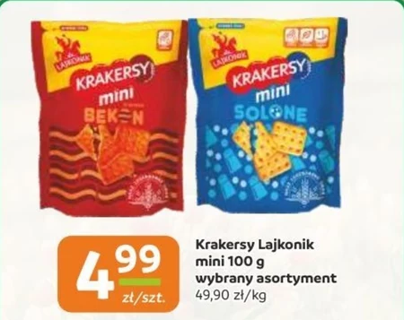 Lajkonik Krakersy mini o smaku papryka 100 g