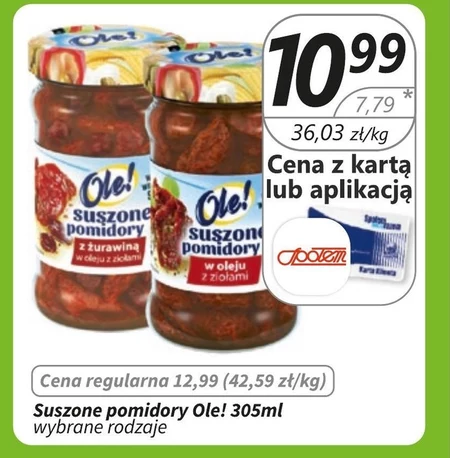 Ole! Suszone pomidory w oleju z ziołami 270 g