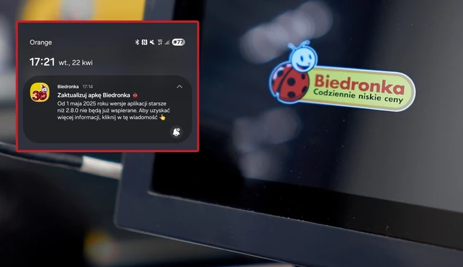 Powiadomienie z aplikacji Biedronka. Co należy zrobić?