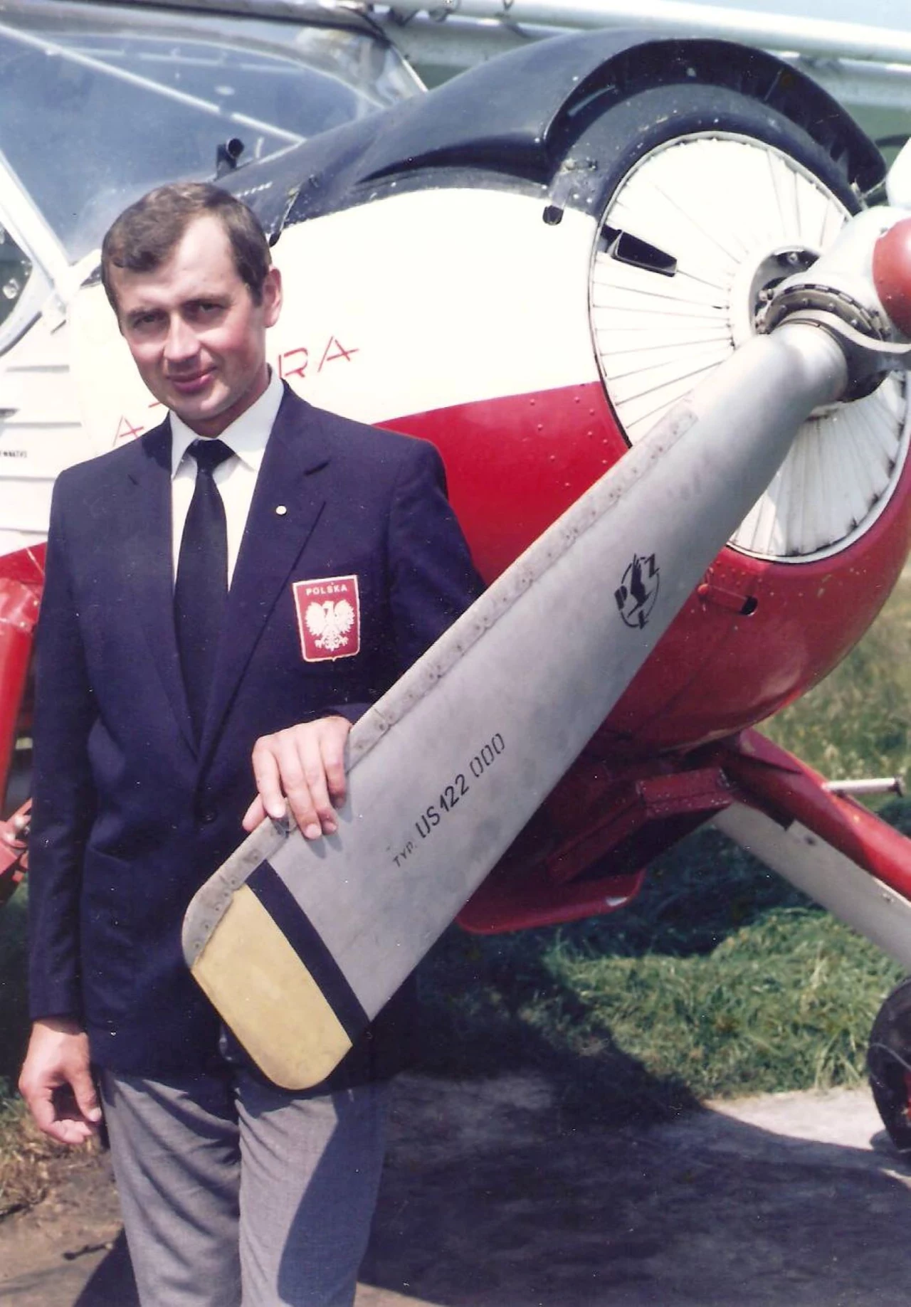 Marian Wieczorek przy PZL 104 Wilga w 1986 roku Marian Wieczorek przy PZL 104 Wilga w 1986 roku