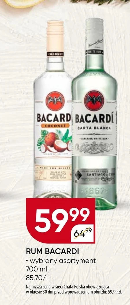 Bacardi Carta Blanca Rum 700 ml