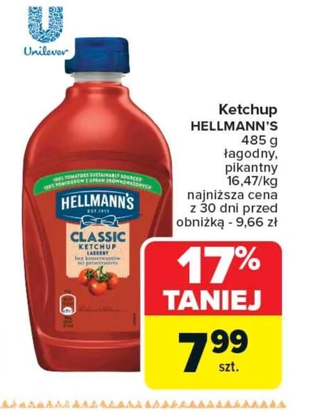 Hellmann's Classic Ketchup łagodny 485 g