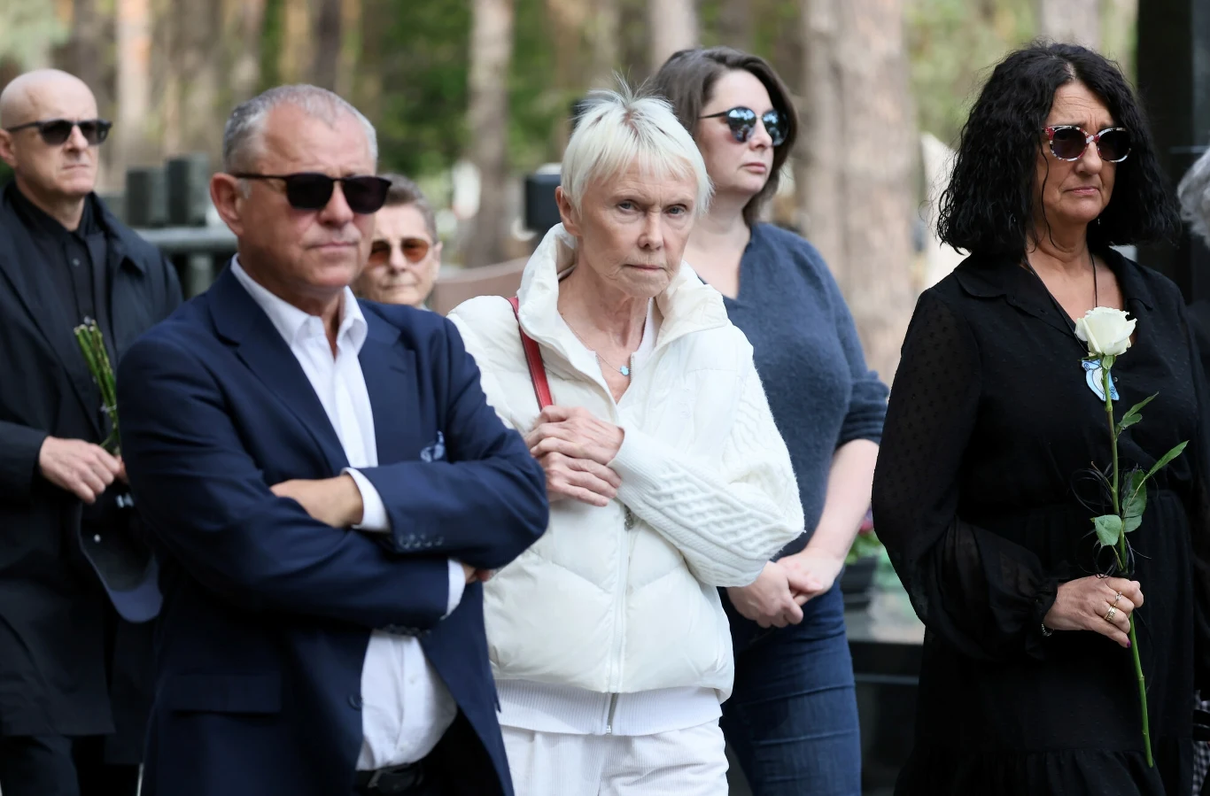 Tadeusz Chudecki i Ewa Błaszczyk na pogrzebie Jadwigi Jankowskiej-Cieślak