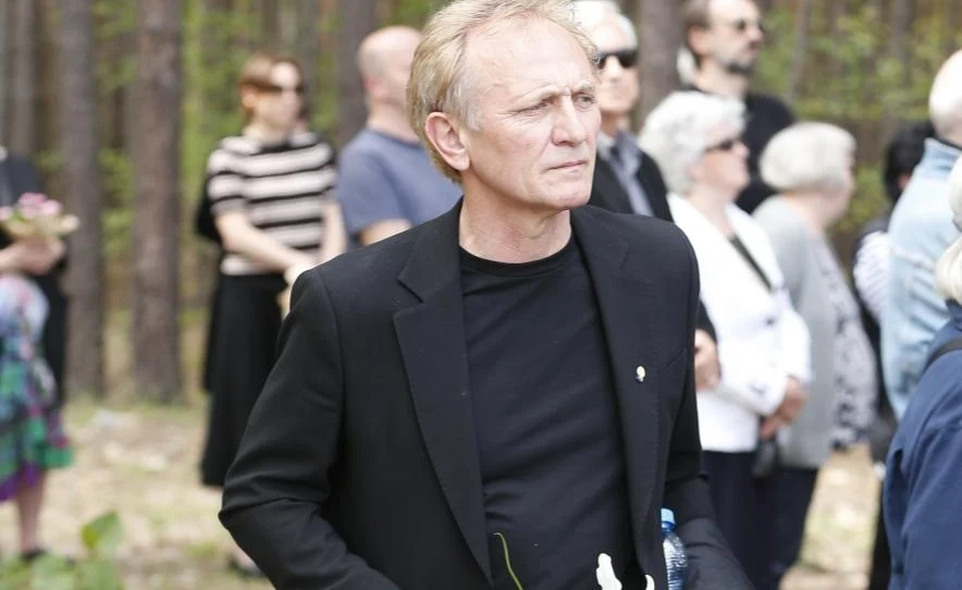 Andrzej Chyra na pogrzebie Jadwigi Jankowskiej-Cieślak.