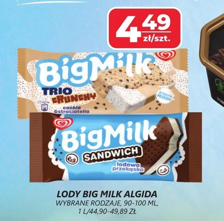 Big Milk Sandwich Lody o smaku waniliowym w ciastkach 100 ml