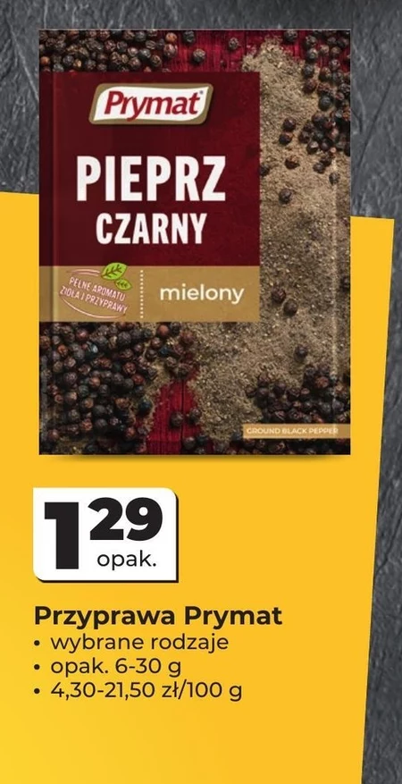 Prymat Pieprz czarny mielony 20 g