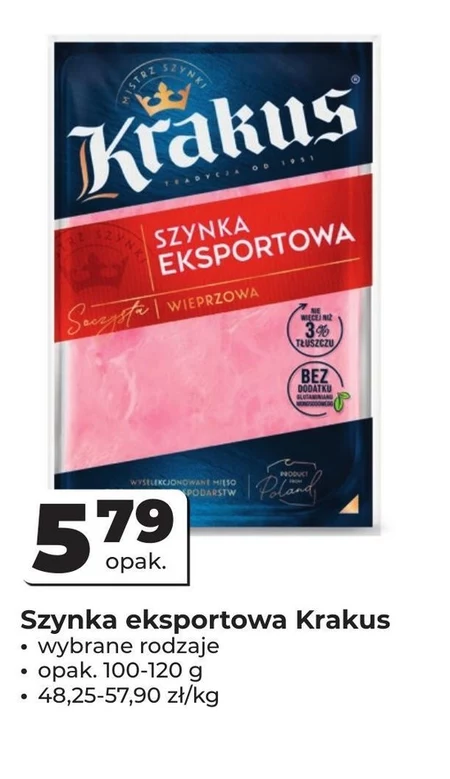 Krakus Szynka eksportowa wieprzowa 120 g