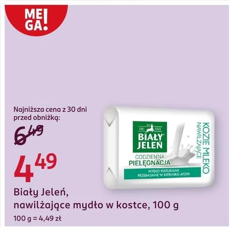 Biały Jeleń Mydło naturalne kozie mleko nawilżające 100 g