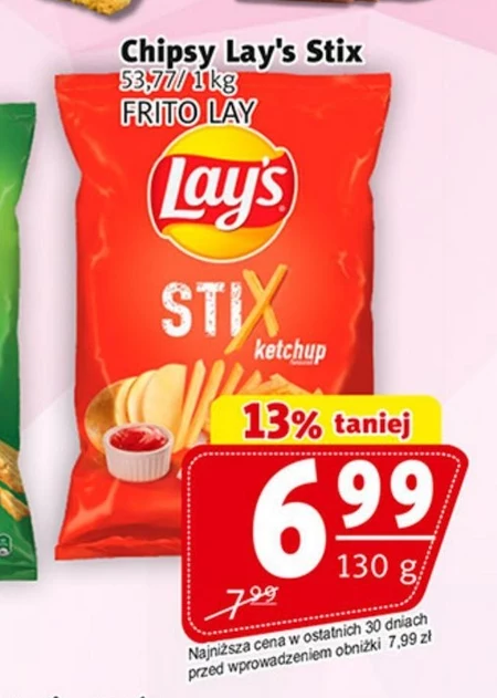 Lay's Stix Chipsy ziemniaczane o smaku ketchupowym 130 g