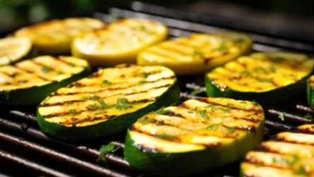 Prawdziwa uczta dla wegetarian (i nie tylko). Grillowana cukinia z halloumi i grillowane pieczarki z gorgonzolą