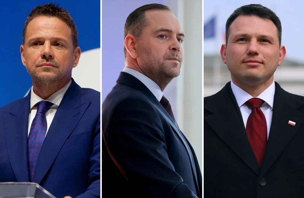 Od lewej: Rafał Trzaskowski, Karol Nawrocki, Sławomir Mentzen Od lewej: Rafał Trzaskowski, Karol Nawrocki, Sławomir Mentzen