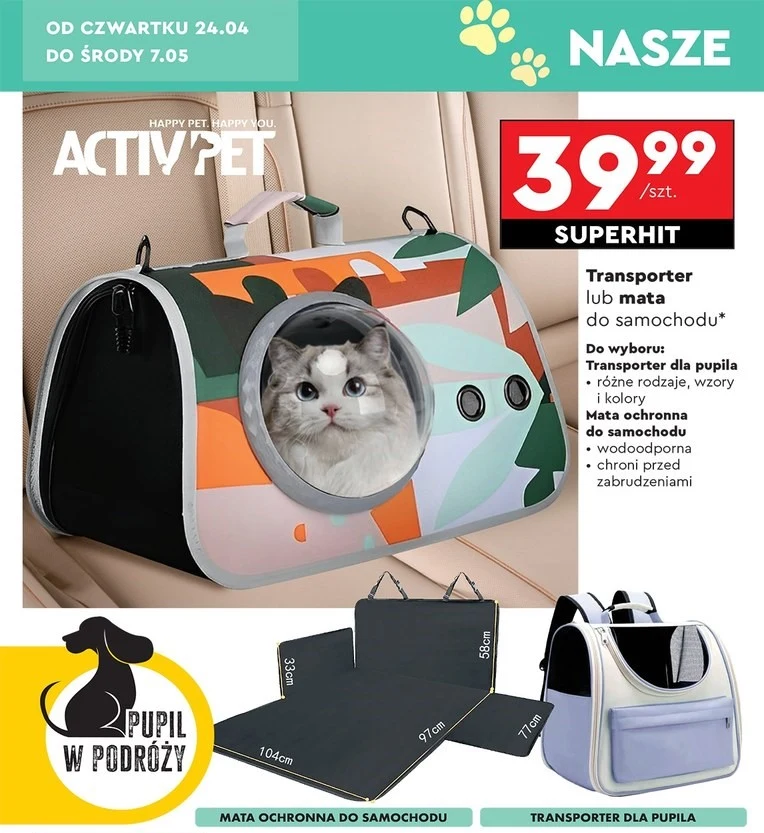 Transportery dla zwierząt w Biedronce 