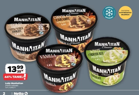 Manhattan Lody z białą czekoladą i lody pistacjowe 1400 ml