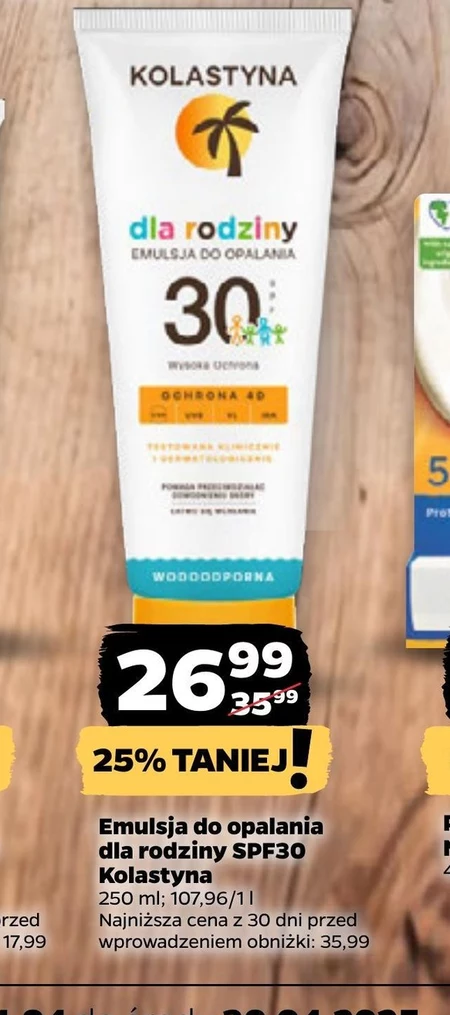 Kolastyna Emulsja do opalania dla rodziny SPF 30 250 ml
