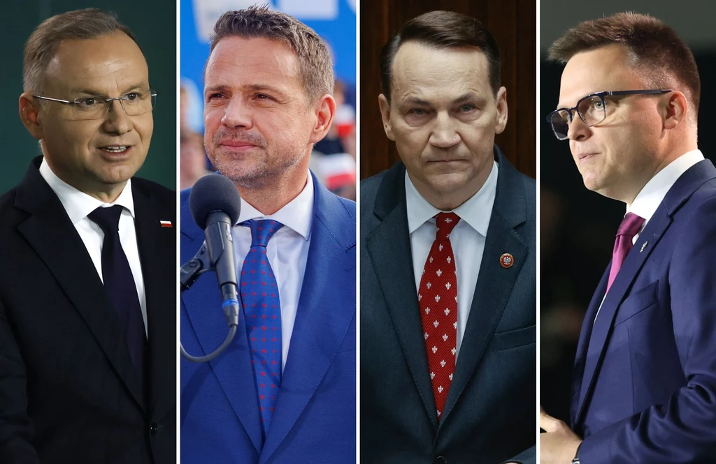 Od lewej: Andrzej Duda, Rafał Trzaskowski, Radosław Sikorski, Szymon Hołownia