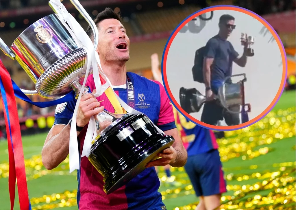 Robert Lewandowski z Pucharem Króla Hiszpanii Robert Lewandowski z Pucharem Króla Hiszpanii