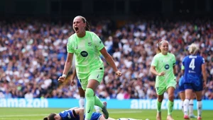 Ewa Pajor świętująca gola przeciwko Chelsea, 27.04.2025 r.