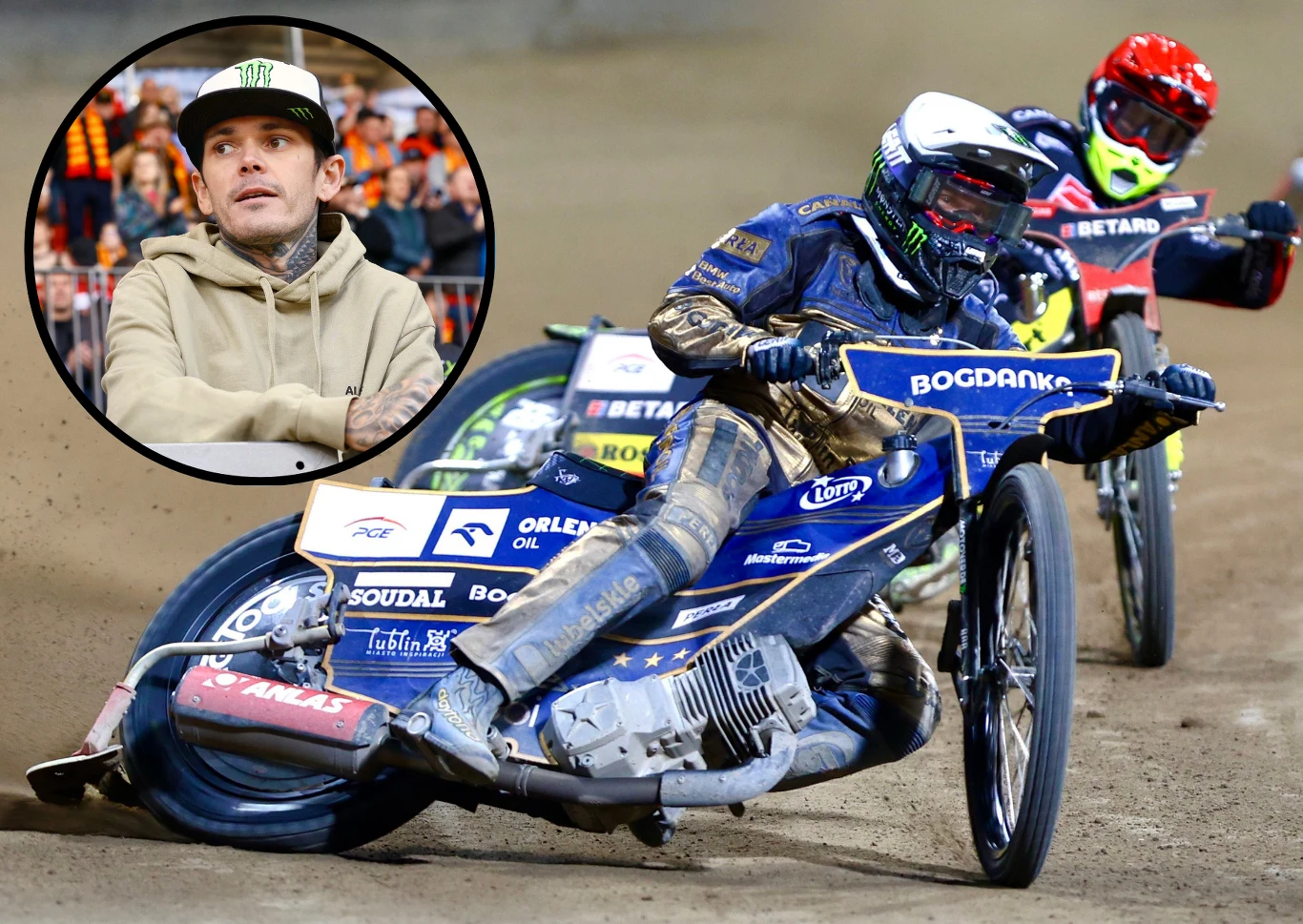 Motor wygrał ze Spartą w hicie kolejki. Tu Fredrik Lindgren przed Artemem Łagutą. A wszystkiemu przyglądał się Tai Woffinden. Motor wygrał ze Spartą w hicie kolejki. Tu Fredrik Lindgren przed Artemem Łagutą. A wszystkiemu przyglądał się Tai Woffinden.