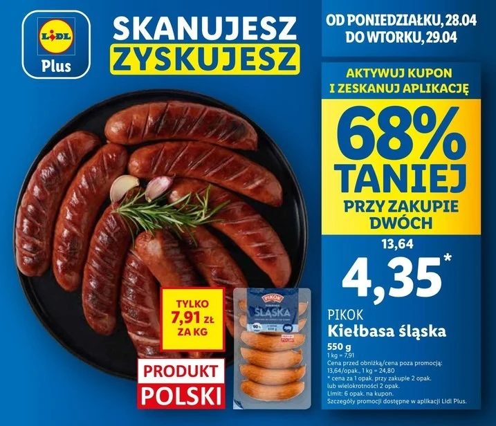 Promocja na kiełbasę w Lidlu 