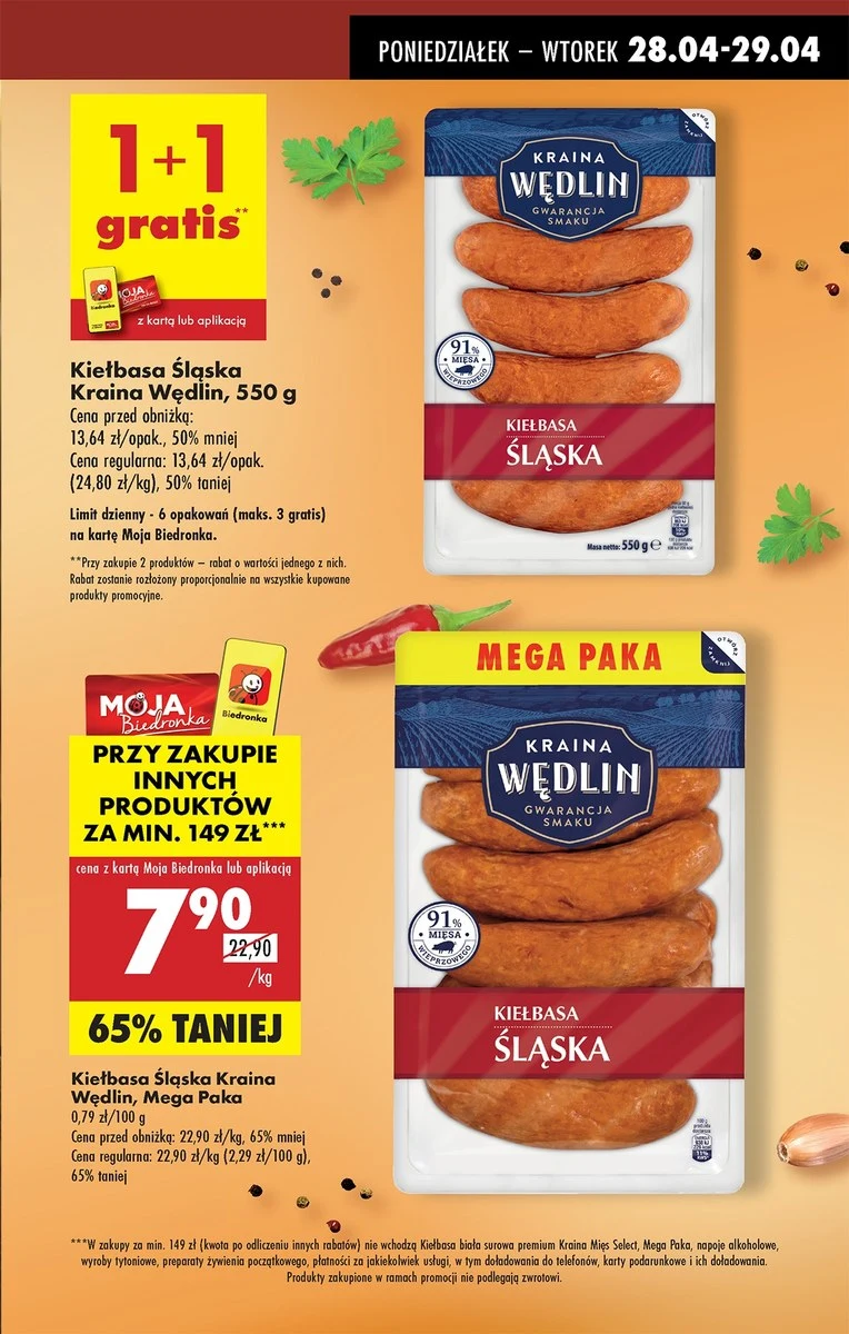 Promocja na kiełbasę w Biedronce 