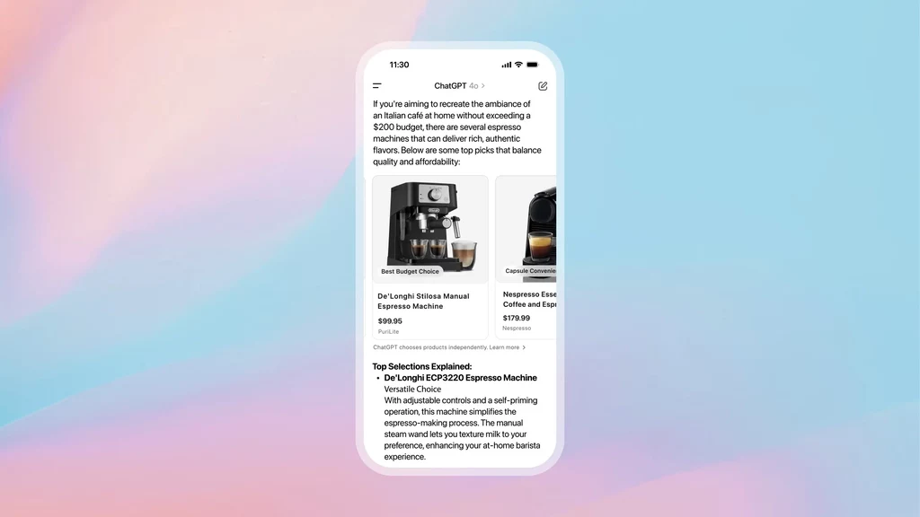 Zakupy w ChatGPT. Ta funkcja może poważnie zaszkodzić Google Zakupy w ChatGPT. Ta funkcja może poważnie zaszkodzić Google