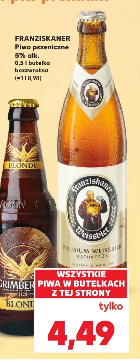 Franziskaner Weissbier Piwo pszeniczne jasne 0,5 l