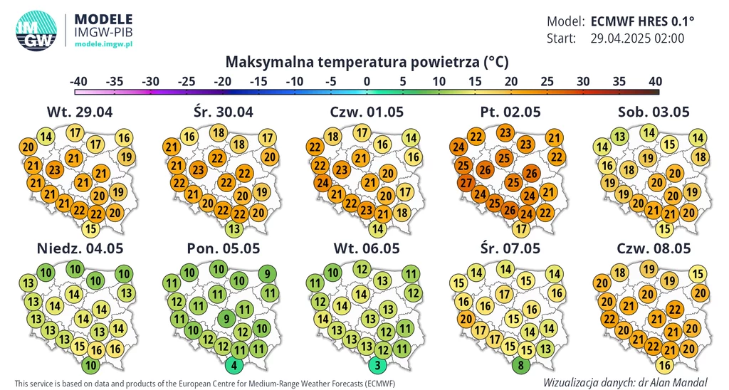Do 2 maja będzie coraz cieplej, jednak potem nastąpi wyraźne ochłodzenie. Podczas majówki nie zabraknie deszczu i burz