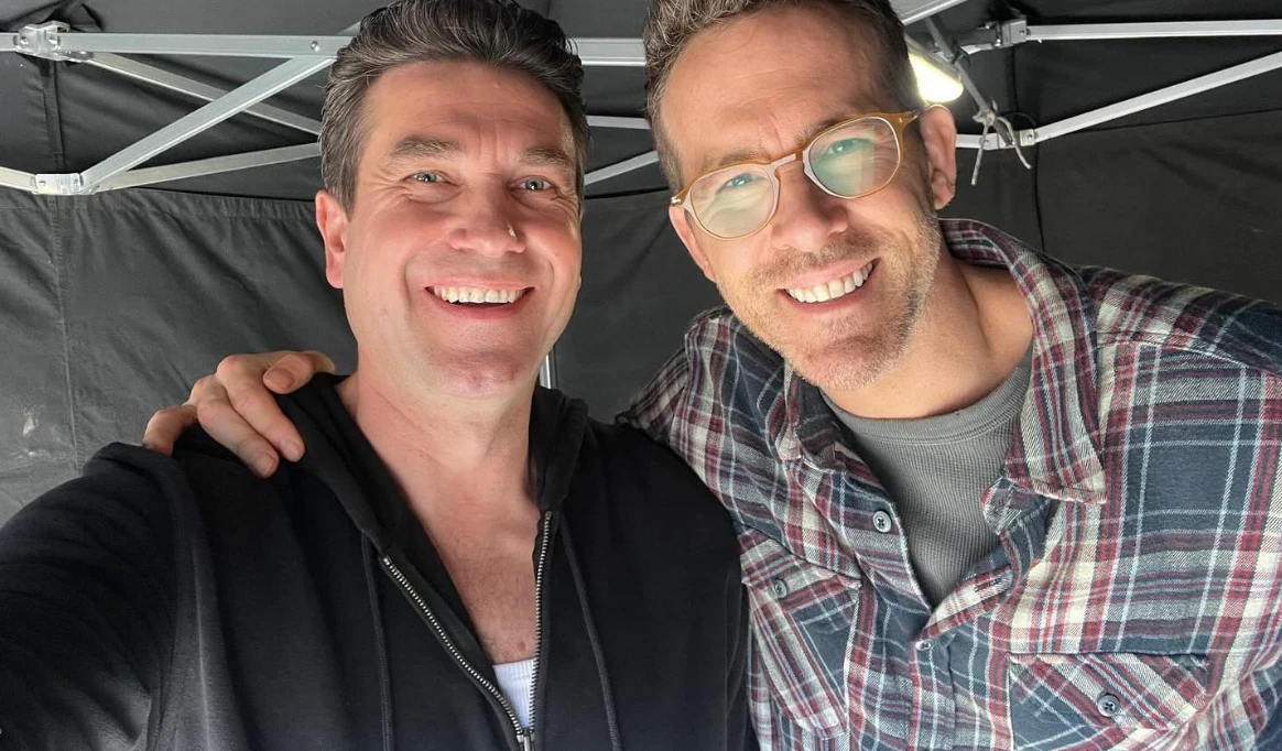 Marcin Dorociński i Ryan Reynolds na planie filmu "Mayday" Marcin Dorociński i Ryan Reynolds na planie filmu "Mayday"