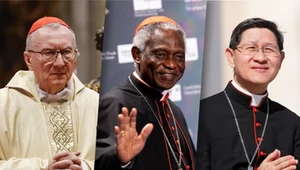 Od lewej: kard. Pietro Parolin, kard. Peter Turkson, kard. Luis Antonio Tagle