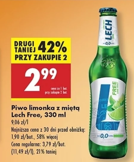 Lech Free Piwo bezalkoholowe limonka z miętą 330 ml