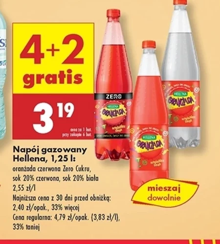 Oranżada Hellena Oranżada Czerwona 1,25 l