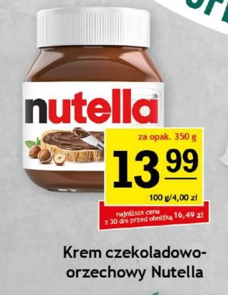 Nutella Krem do smarowania z orzechami laskowymi i kakao 350 g