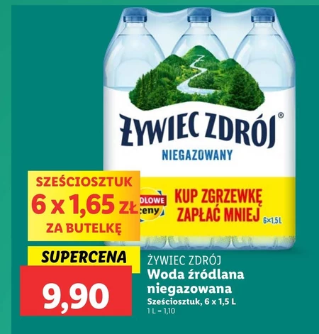 Żywiec Zdrój Niegazowany Woda źródlana 6 x 1,5 l