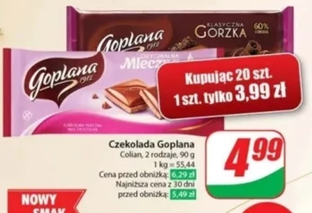 Goplana Oryginalna mleczna Czekolada 90 g