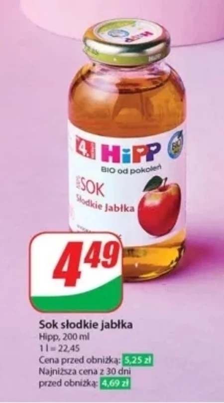 HiPP BIO Sok 100 % słodkie jabłka po 4. miesiącu 0,2 l