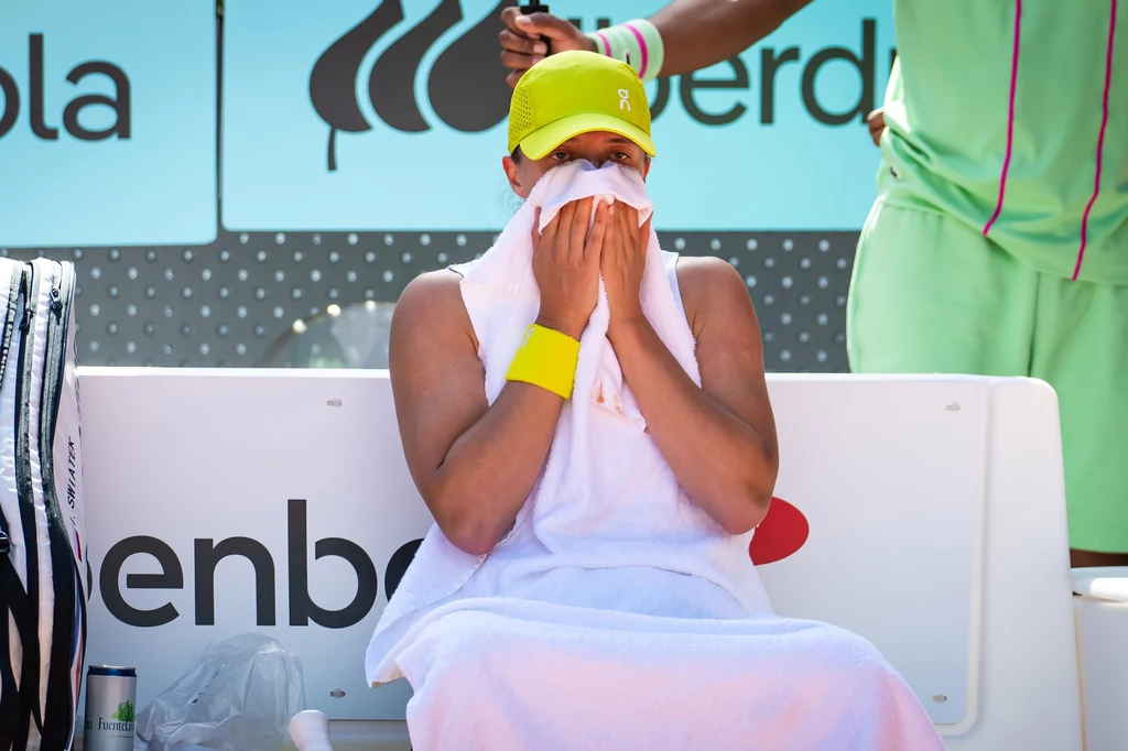 Iga Świątek w trakcie meczu z Coco Gauff Iga Świątek w trakcie meczu z Coco Gauff