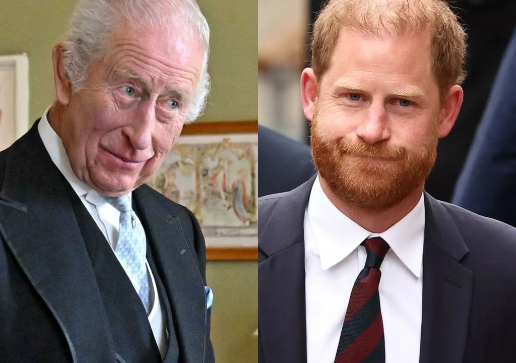 Król Karol III i książę Harry