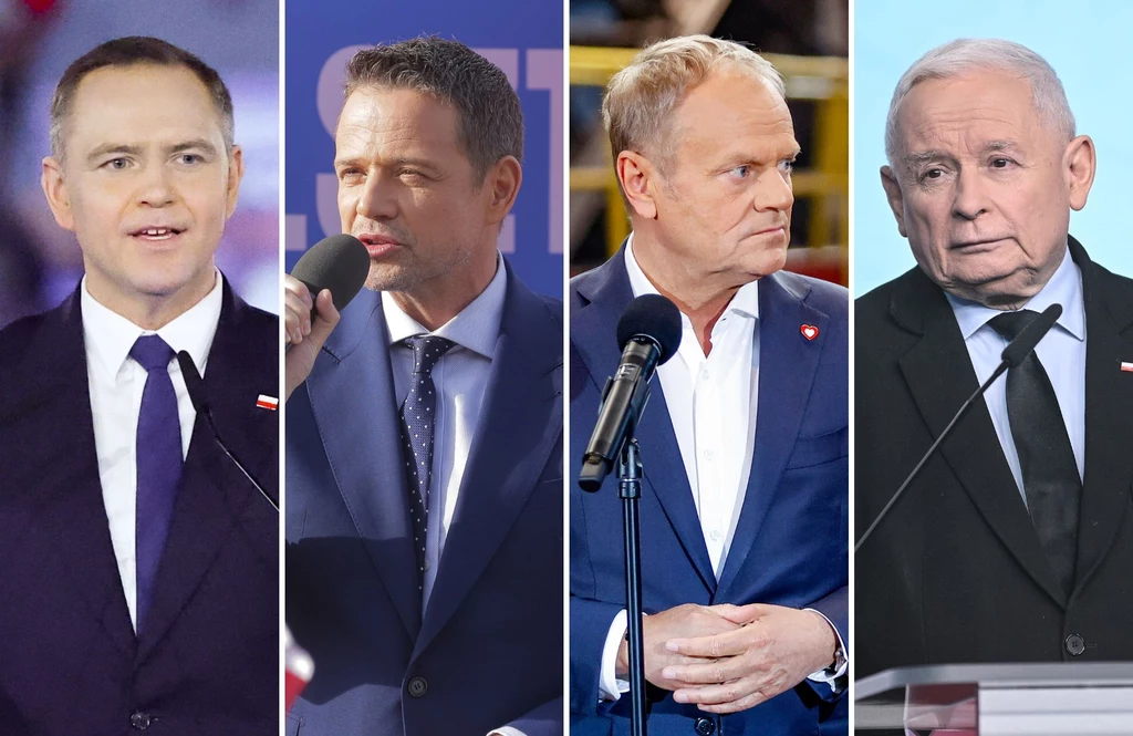 Od lewej: Karol Nawrocki, Rafał Trzaskowski, Donald Tusk, Jarosław Kaczyński Od lewej: Karol Nawrocki, Rafał Trzaskowski, Donald Tusk, Jarosław Kaczyński