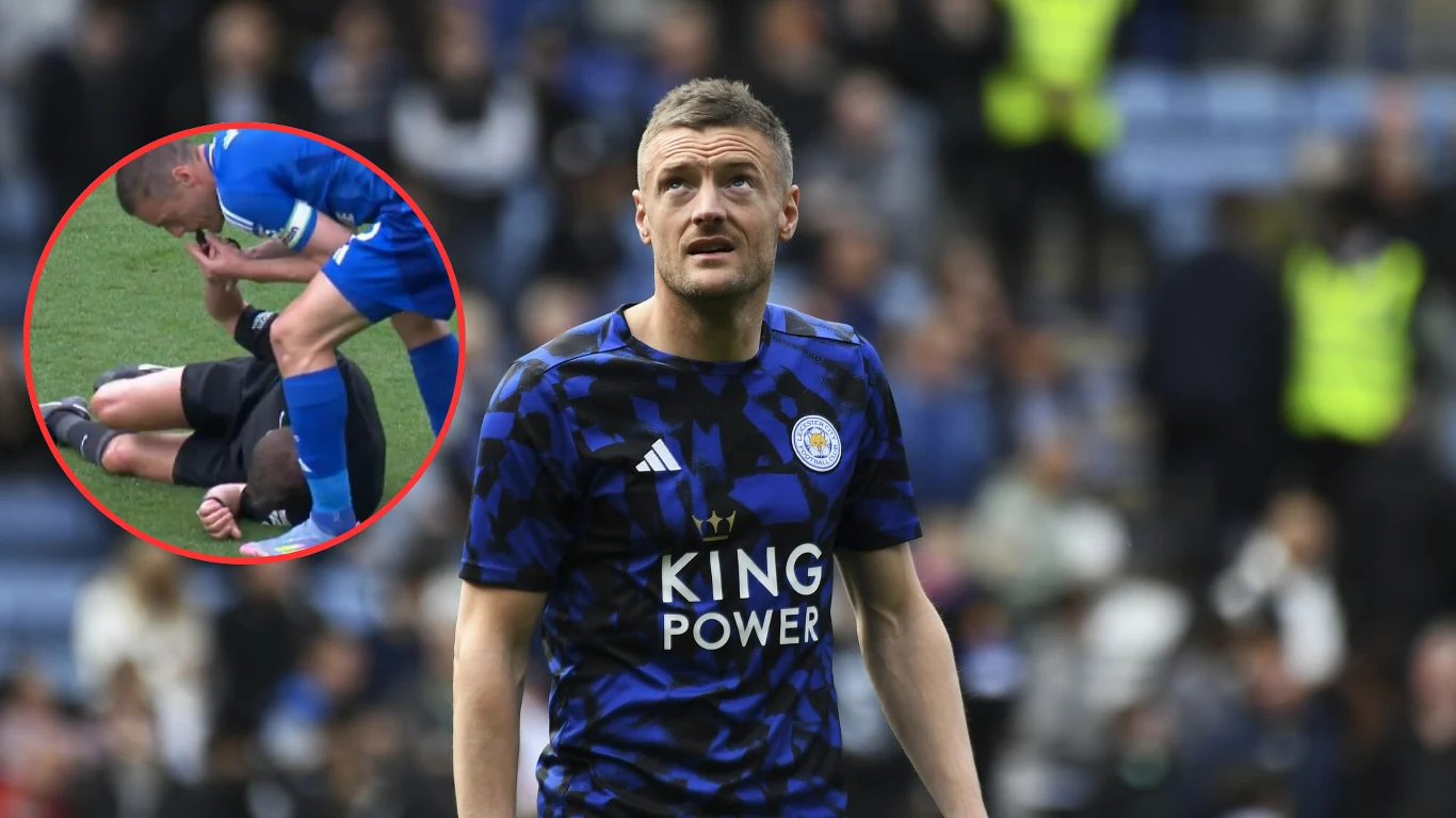 Jamie Vardy zobaczył cierpiącego sędziego i od razu przerwał mecz Jamie Vardy zobaczył cierpiącego sędziego i od razu przerwał mecz